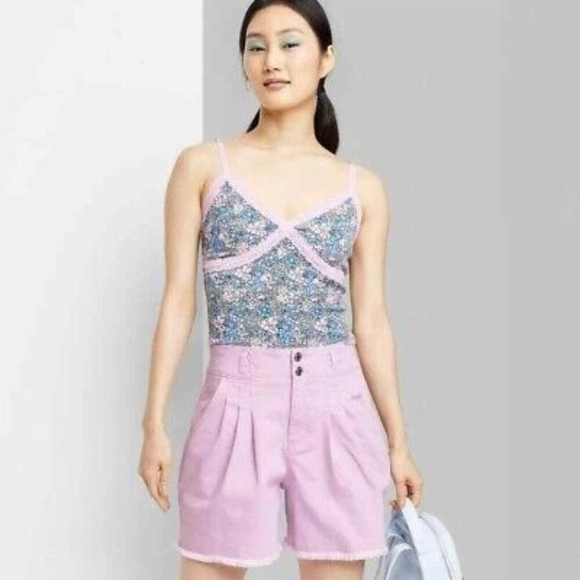 WILD FABLE | Pink Women's High Waisted Shorts AS IS - Picture 1 of 15